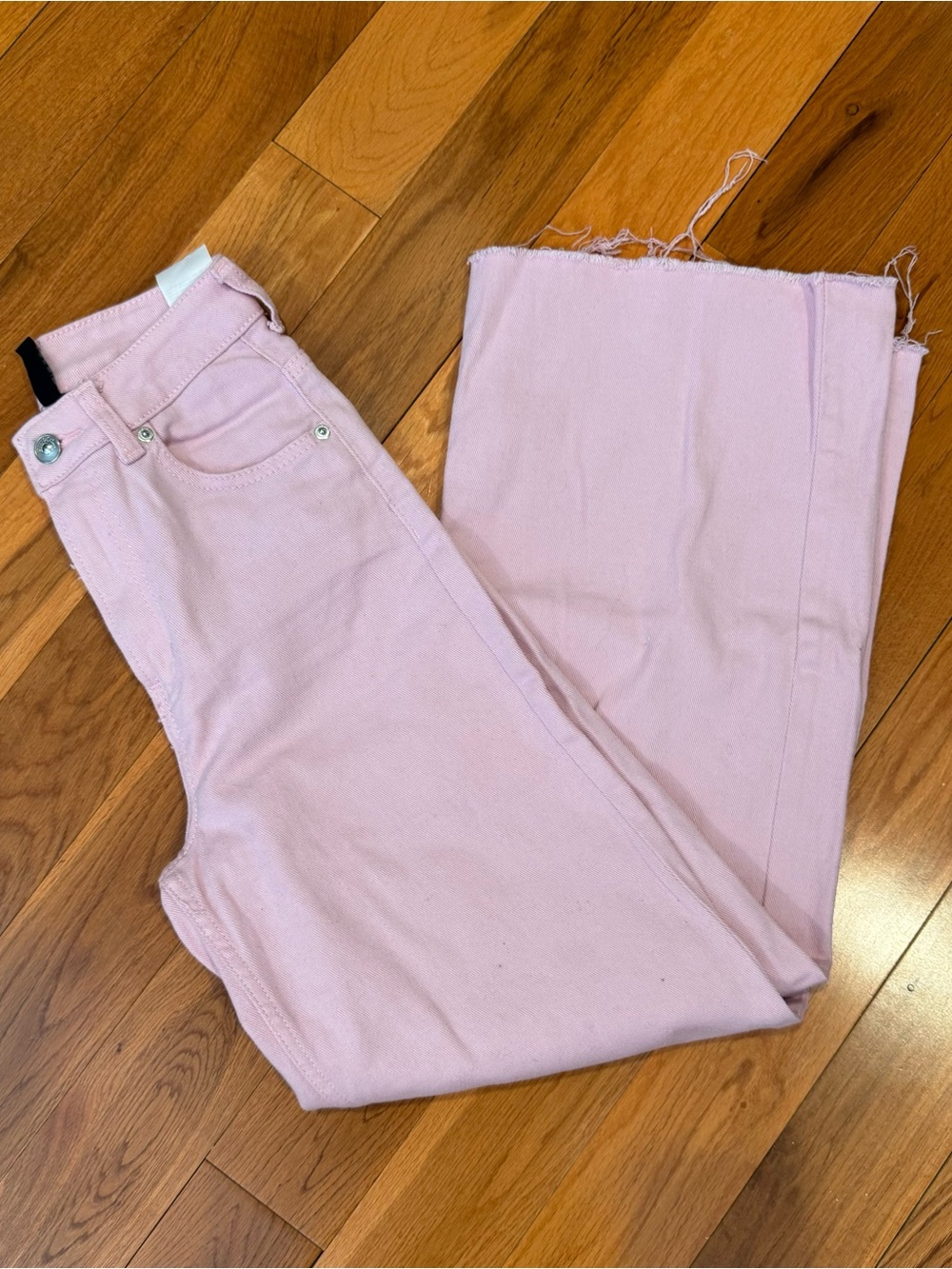H&M Light Pink Wide-Leg High-Rise Jeans